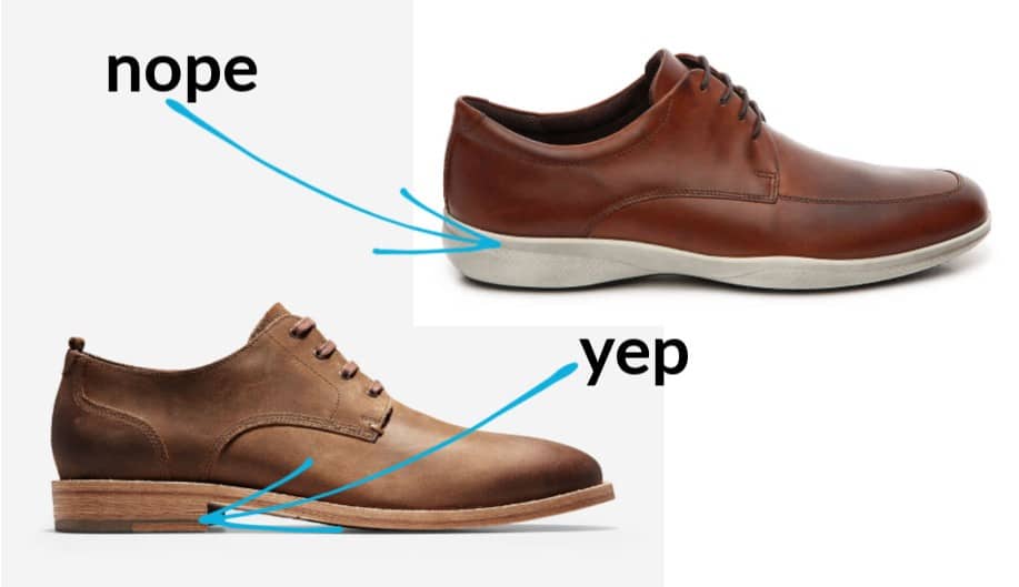 heel comparison on the best dress shoes for fat guys