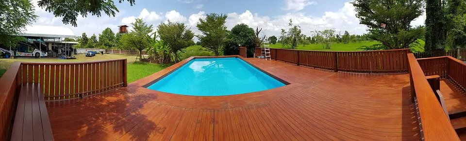 large above ground pool deck with heavy duty pool ladder