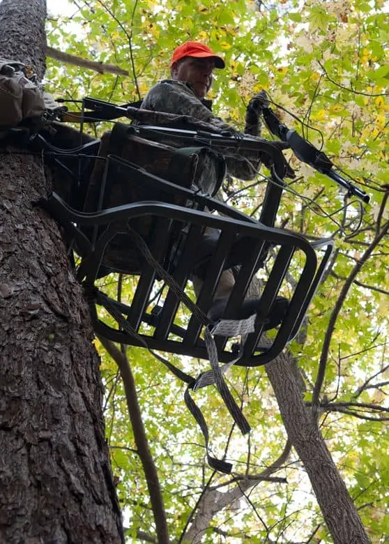 the best climbing tree stand for big guys in action